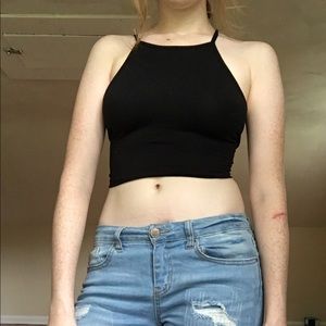 Open back strappy crop top